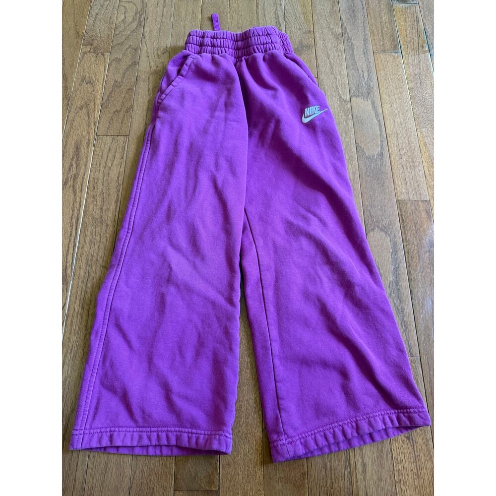 NIKE | Fuchsia Girl’s/Kid’s Athlesuire Loungewear Wide Leg High Waist Pants XS - Picture 3 of 9